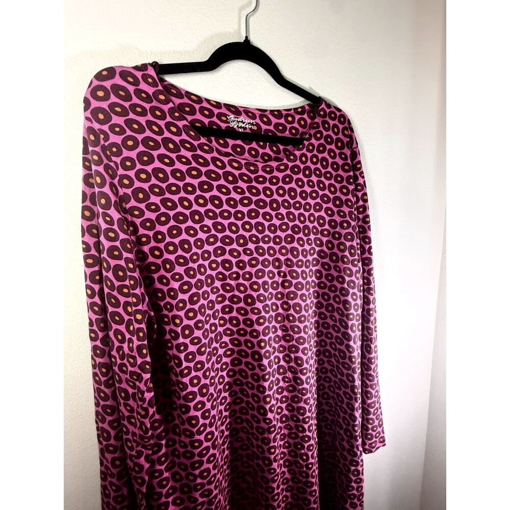 Gudrun Sjöden Pink and Brown Circle-Print Long Sleeve Tunic